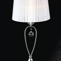 Lampa stołowa biurkowa Vivien MTM1637-1W Italux klosz z tasiemki w kolorze białym 