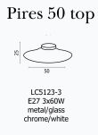 Plafon Pires 50 Top AZzardo LC5123-3 AZ0280 z metalu w kolorze chromu i białego szkła nowoczesna  - 4