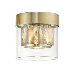 Plafon GEM ZUMALINE C0389-01A-0FD2 Lampa sufitowa w modnym kolorze antycznego brązu szklanym kloszem i kryształkami nada ekstrawagancji Twojemu wnętrzu