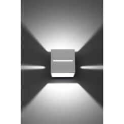 Kinkiet LOBO Biały SL.0206 Nowoczesna lampa ścienna w kształcie kostki wykonana z aluminium