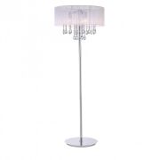 Lampa stojąca Essence MFM9262/3P WH Italux  biały abażur styl pałacowy elegancki kryształki