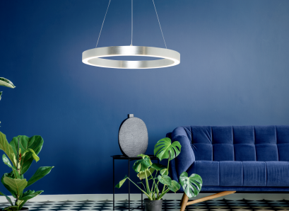 Lampa wisząca CARLO PL200910-600-SL Zuma Line Srebrny szczotkowany pierścień 60 cm