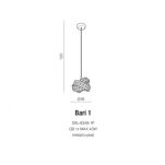 Lampa wisząca BARI 1 AZzardo DEL-8348-1P AZ2104 klosz z kryształków egipskich przeplatany biżuteryjny - 3