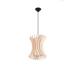  LAMPA  WISZĄCA ORIANA GUSTOWNA NATURALNE DREWNO AŻUROWY KLOSZ NOWOCZESNA SL.0642 SOLLUX - 2