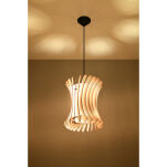  LAMPA  WISZĄCA ORIANA GUSTOWNA NATURALNE DREWNO AŻUROWY KLOSZ NOWOCZESNA SL.0642 SOLLUX - 4