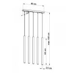 LAMPA WISZĄCA PASTELO 5 Czarna Rura Walec Led SOLLUX  Lampa Ścienna NOWOCZESNY stal  SL.0472 metalowa lampa - 4