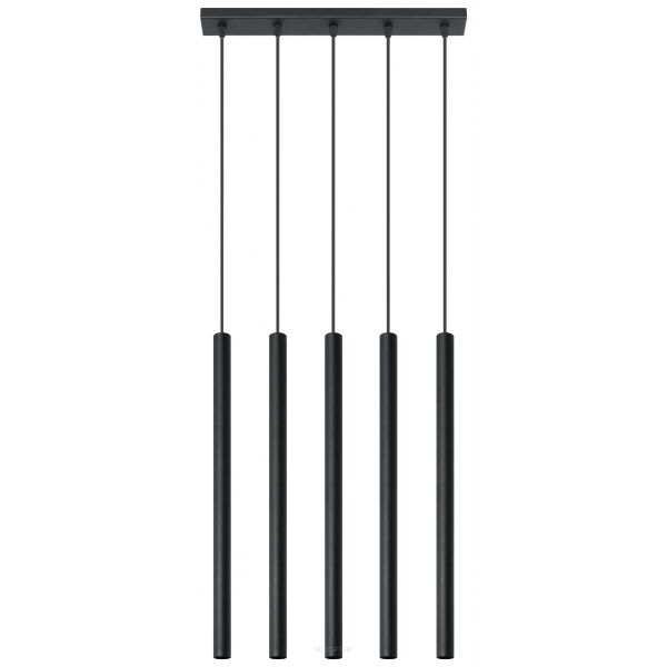 LAMPA WISZĄCA PASTELO 5 Czarna Rura Walec Led SOLLUX  Lampa Ścienna NOWOCZESNY stal  SL.0472 metalowa lampa