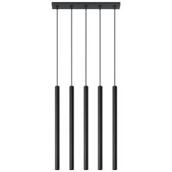 LAMPA WISZĄCA PASTELO 5 Czarna Rura Walec Led SOLLUX  Lampa Ścienna NOWOCZESNY stal  SL.0472 metalowa lampa