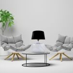 Lampa stołowa BATUMI TRANSPARENT ZumaLine Styl klasyczny szkło przezroczyste + abażur 3 kolory - 5