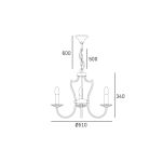 LAMPA WISZĄCA RIGA ABAŻUR PIĘKNA STYLOWA Z 3 ŹRÓDŁAMI ŚWIATŁA O WYGLĄDZIE ŚWIECZEK COSMO LIGHT P03755CH - 5