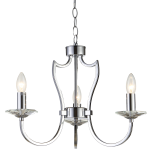 LAMPA WISZĄCA RIGA ABAŻUR PIĘKNA STYLOWA Z 3 ŹRÓDŁAMI ŚWIATŁA O WYGLĄDZIE ŚWIECZEK COSMO LIGHT P03755CH - 3