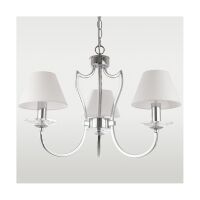 LAMPA WISZĄCA RIGA ABAŻUR PIĘKNA STYLOWA Z 3 ŹRÓDŁAMI ŚWIATŁA O WYGLĄDZIE ŚWIECZEK COSMO LIGHT P03755CH