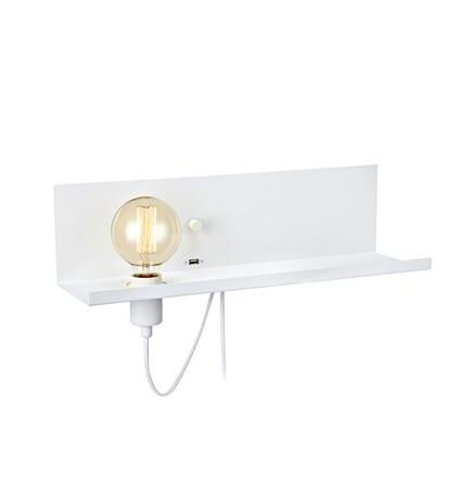 Lampa ścienna kinkiet półka skandynawski biały 1-pł MULTI USB MArkslojd 106969