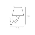KINKIET ATLANTA lampa ścienna w tradycyjnym klasycznym stylu BIAŁY materiałowy abażur COSMO light W01827NI - 3