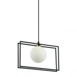 Lampa wisząca Grosetta PND-53423-1-BK Italux kula umieszczona w podwójnej czarnej ramce - 2
