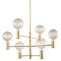 Lampa wisząca  Veva   MDM3339/6 GD Italux wykonana z metalu o złotym wykończeniu skandynawski styl hit roku! 62 cm szerokości  