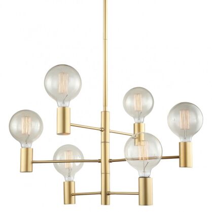 Lampa wisząca  Veva   MDM3339/6 GD Italux wykonana z metalu o złotym wykończeniu skandynawski styl hit roku! 62 cm szerokości  