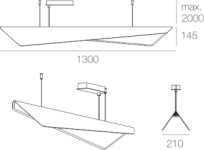 Lampa wisząca Wave Max LED Labra 5.0424 fala różne kolory wykończenia idealna do salonu - 4