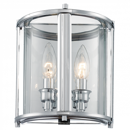 Kinkiet New York - W02899CH COSMO Light kształtem przypomina latarnię wykonana w stylu nowojorskim