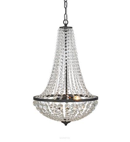Lampa wisząca GRÄNSÖ Wisząca 2L Czarny/MC granso 107027 Markslojd Styl pałacowy glamour przezroczyste kryształki metalowe elementy w kolorze czarnym  dwa źródła światła E14 40 cm szerokości  