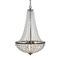 Lampa wisząca GRÄNSÖ Wisząca 2L Czarny/MC granso 107027 Markslojd Styl pałacowy glamour przezroczyste kryształki metalowe elementy w kolorze czarnym  dwa źródła światła E14 40 cm szerokości  