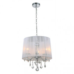 Lampa wisząca Cornelia MDM-2572/3 W Italux BIAŁY Subtelny abażur kryształki
