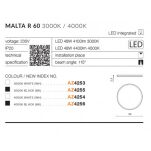 Plafon MALTA R60 AZZARDO LED 48W 3000K/4000K AZ4253 AZ4254 - 4