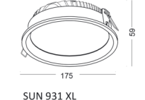 LAMPA WPUSZCZANA ELKIM SUN 931 XL nowoczesna minimalistyczna LED 20W 3000K Ip44/20 3 kolory - 6
