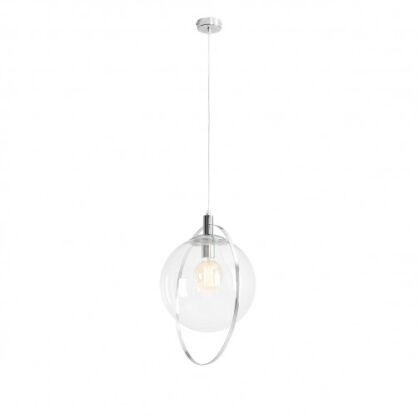 Lampa wisząca AURA CHROM szklana kula z chromowanym wykończeniem ALDEX 1065G4 