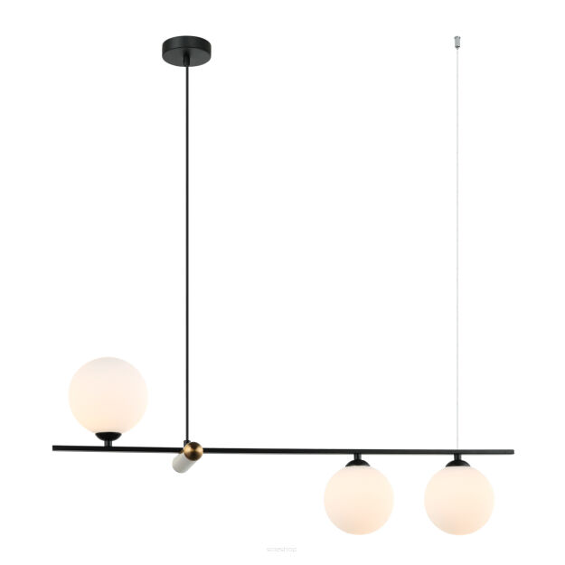 Lampa wisząca Barletta PND-76540-3-BK Italux eliptyczna kule na listwie nowoczesne