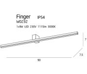 Kinkiet Finger W0232 MAXlight nowoczesna oprawa w kolorze czarnym ip 54 czarny 　 - 2