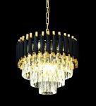Lampa wisząca MAZINI LDP 6003-400 (BK+GD) Lumina Deco Kryształowa czarna złota 40 cm - 2
