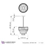 Lampa wisząca MAZINI LDP 6003-400 (BK+GD) Lumina Deco Kryształowa czarna złota 40 cm - 4