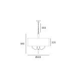 LAMPA WISZĄCA WASHINGTON DOLNA CZEŚĆ WYDŁUŻONA W SZPIC ABAŻUR  W KOLORZE BIAŁYM W KSZTAŁCIE RONDACOSMO LIGHT P05922WH - 7