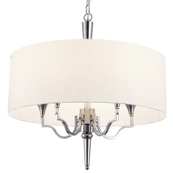 LAMPA WISZĄCA WASHINGTON DOLNA CZEŚĆ WYDŁUŻONA W SZPIC ABAŻUR  W KOLORZE BIAŁYM W KSZTAŁCIE RONDACOSMO LIGHT P05922WH