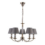 Lampa wisząca ZANOBI PND-43272-5 Italux PIĘCIORAMIENNY ŻYRANDOL W KOLORZE ANTYCZNEGO BRĄZU SZKLANE AKCENTY DODAJĄCE UROKU  - 2