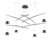 LAMPA WISZĄCA Żyrandol Fish Sp6 196992 NOWOCZESNY IP20  METAL oprawa wisząca w kolorze czarnym Ideal Lux LAMPA WEWNĘTRZNA LED