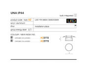 Lampa sufitowa techniczna wpuszczana Una AZzardo akrylowa oprawa w nowoczesnym stylu  IP44 AZ2773, AZ2772 - 2