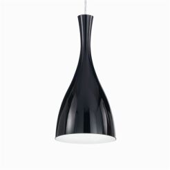 Lampa wisząca Olimpia SP1 NERO Ideal Lux  012919 klosz z dmuchanego szkła w kolorze czarnym
