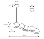 Lampa wisząca Cupolo 1L 7xE14 108859 Markslojd biała 7xØ15cm linia - 2