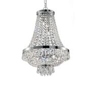 Lampa wisząca CAESAR SP6 CHROM Ideal Lux  033532   klosz  z ciętych kryształów rama w kolorze chromu