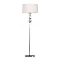 Lampa podłogowa Rea RLL93163-1W Zuma Line biały okrągły abażur podstawa chromowana kryształowe kule