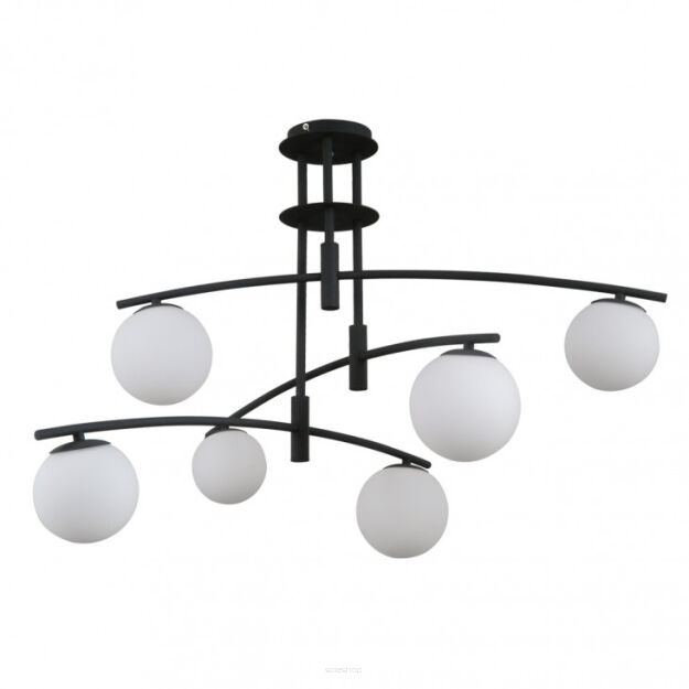 Lampa wisząca Senai PND-31322-6A-SB Italux Czarno-biała nietypowa