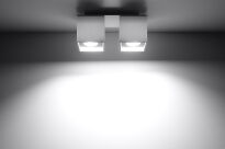 Lampa sufitowa podwójny plafon Quad 2  SOLLUX LIGHTING biały kostka SL.0065 techniczna nowoczesna kwadratowa - 2