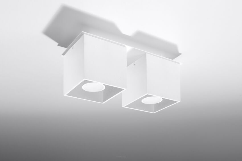 Lampa sufitowa podwójny plafon Quad 2  SOLLUX LIGHTING biały kostka SL.0065 techniczna nowoczesna kwadratowa