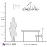 Lampa wisząca MARSIADA LDP 6033-40 (CHR) Lumina Deco Nowoczesna chrom białe klosze - 3