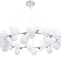 Lampa wisząca MARSIADA LDP 6033-40 (CHR) Lumina Deco Nowoczesna chrom białe klosze