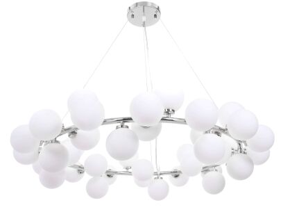 Lampa wisząca MARSIADA LDP 6033-40 (CHR) Lumina Deco Nowoczesna chrom białe klosze