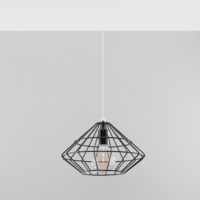 Loftowa Nowoczesna Lampa wisząca  Umberto czarna SL.0294  klosz z metalu druciasty