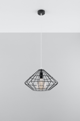 Loftowa Nowoczesna Lampa wisząca  Umberto czarna SL.0294  klosz z metalu druciasty